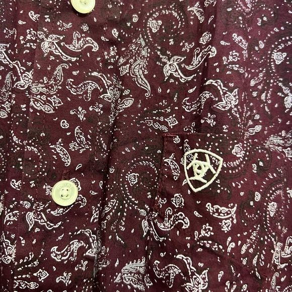 Ariat Men’s Western Button Down Shirt Size Small S/P Stretch Paisley Print Long - Picture 7 of 7